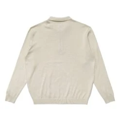 FRYE LONG SLEEVE KNIT POLO -Golf Wear Shop FryeLSKnitPoloCream4
