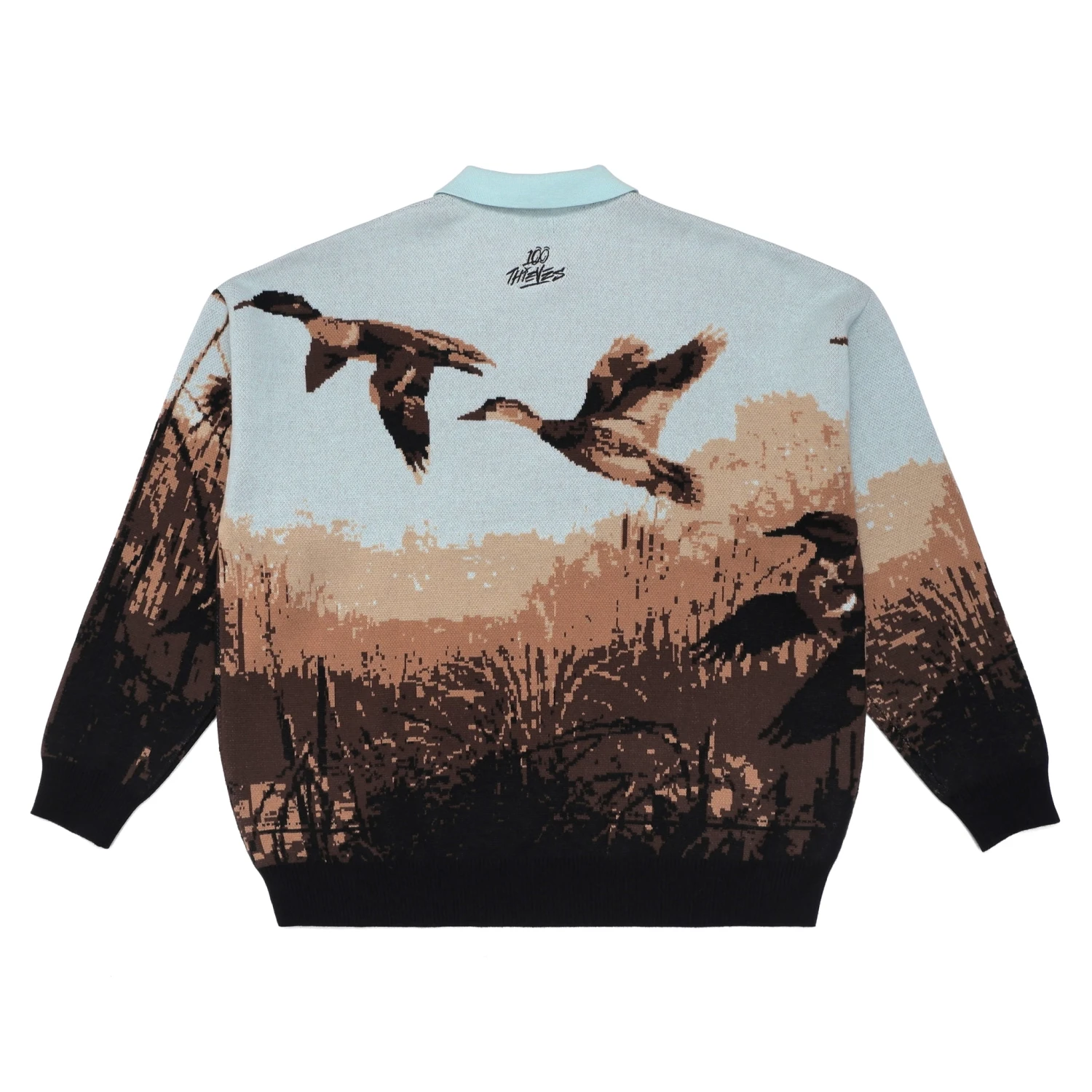 Malbon X 100 Thieves Buckshot Knit LS Polo 4 Malbon X 100 Thieves Buckshot Knit LS Polo - Image 4