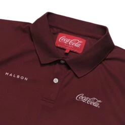 MALBON X COCA-COLA DRD PERFORMANCE PANELED PIQUE POLO 5 MALBON X COCA-COLA DRD PERFORMANCE PANELED PIQUE POLO -Golf Wear Shop M 8527 MAROON 2
