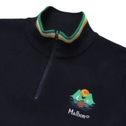 Montegro Knit Quarter Zip -Golf Wear Shop M8205Navy2