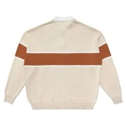 MALBON BLOCK LONG SLEEVE KNIT POLO -Golf Wear Shop MalbonBlockLSKnitPoloCream3