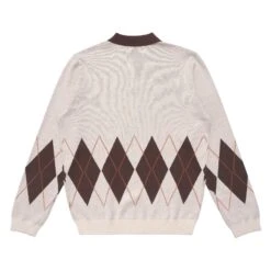 SELMA LONG SLEEVE KNIT POLO -Golf Wear Shop SelmaLongSleeveKnitPoloCream3