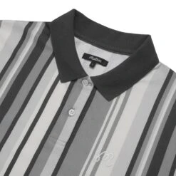 VERTICAL STRIPE JERSEY POLO -Golf Wear Shop VerticalStripeJerseyPoloGrey2