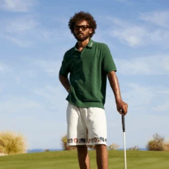 Resort Crochet Polo -Golf Wear Shop greentop2